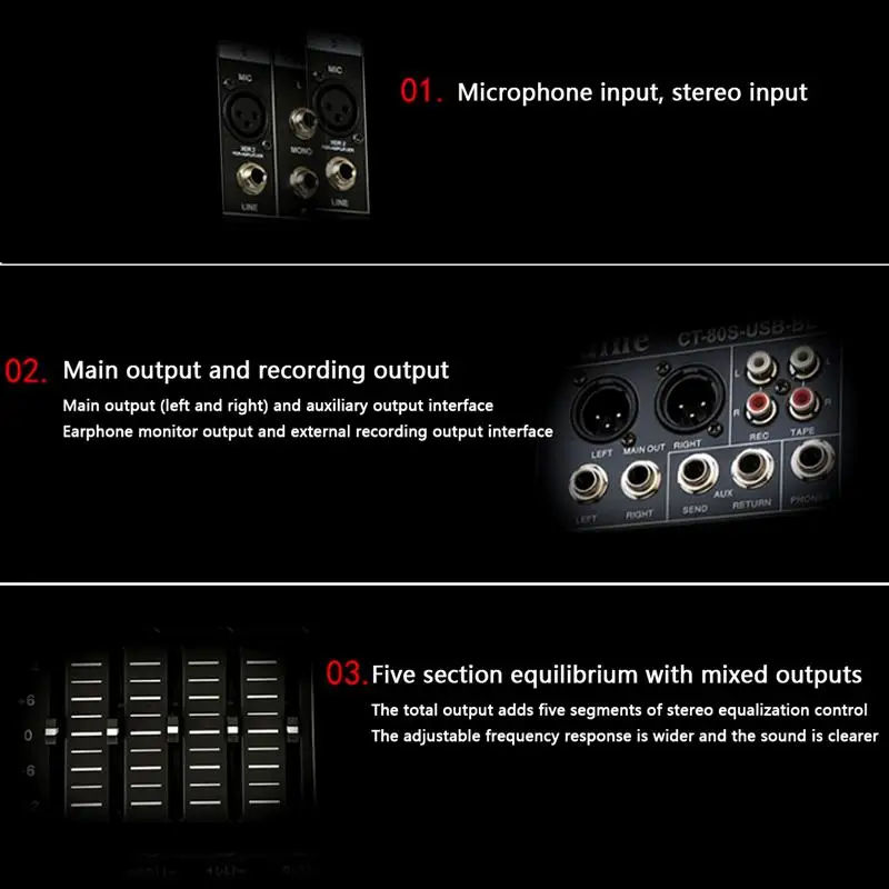 LEORY Profissional bluetooth 4 канала смесителя DJ контроллер с USB светодиодный Экран металлический DJ Mezclador диджейский пульт Беспроводной для аудио