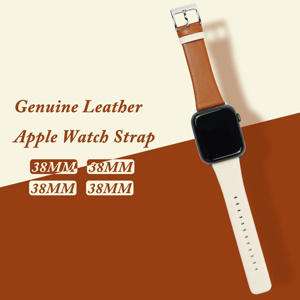 Сменный Браслет для Apple Watch SE Series 6 5 4 3 Band 44 мм 40 42 38 кожаный ремешок молочно белый