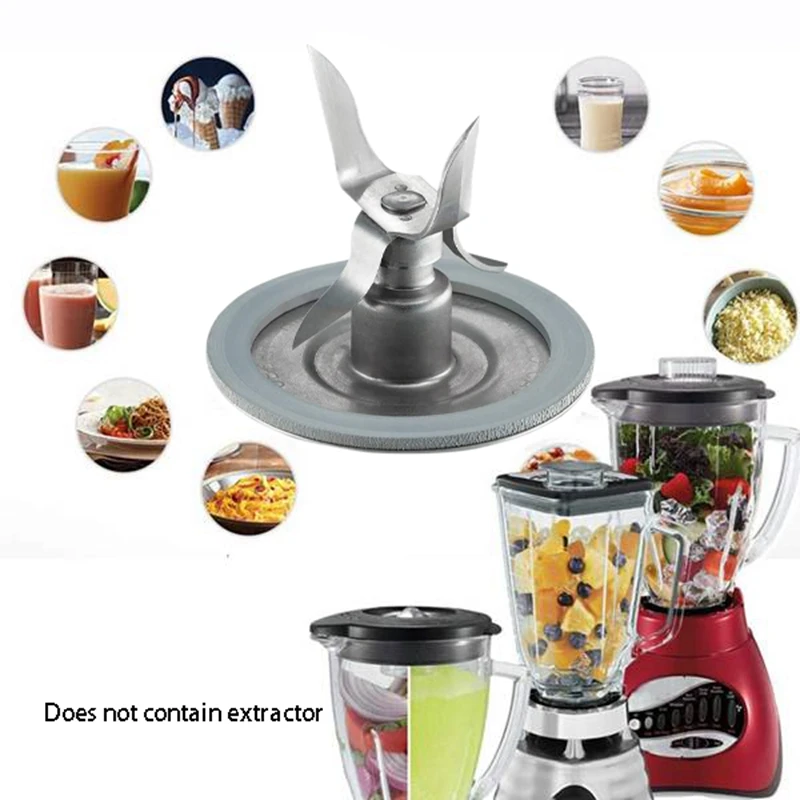 

Juicer 4-Leaf Stainless Steel Blade and Gasket Replacement Parts Ice Blade for 5 & 6 Cup Jars Most Compatible With