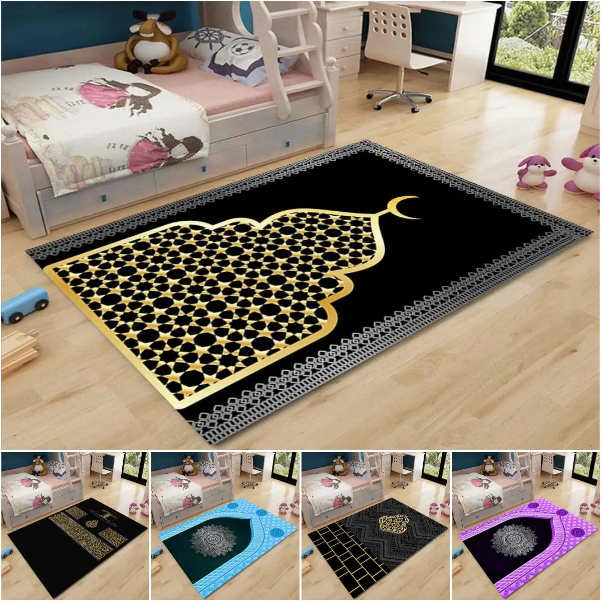 

Мусульманский молитвенный нескользящий коврик, коврик для комнаты, квадратный съемный напольный водонепроницаемый коврик для кухни и ванн...