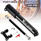 Велосипедный мини-насос, портативный 100psi, для SchraderPresta Valve, с аксессуарами, ультралегкий алюминиевый сплав