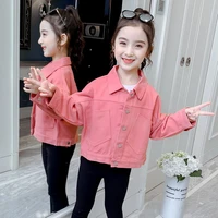 girls babys kids coat jean jacket outwear 2021 simple spring autumn overcoat top sport princess%c2%a0toddler childrens clothing