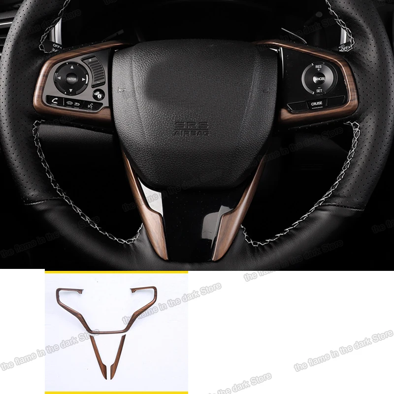 

lsrtw2017 carbon fiber abs car steering wheel trims for honda crv 2019 2017 2018 2020 2021 cr-v 5 accessories decoration styling