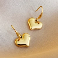 meyrroyu stainless steel gold color heart dangle earrings 2021 trendy drop earrings for women fashion gift party jewelry brincos