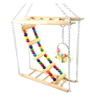 bird hanging ladder bird swing toys birds climbing toys wooden suspension bridge for parrots birds