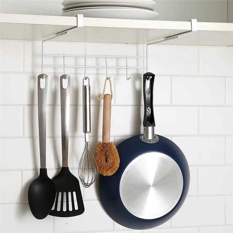 Hanging Iron Rack Storage Kitchen Organizer Pot Pan Ceiling Holder Shelf Hooks basket cabinet under kitchen A1 | Дом и сад