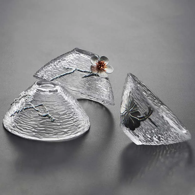 

Creative Transparent Glass Teacup Heat Resistant Kung Fu Tea Set Master Cup Small Tea Bowl Handmade Teaware Drinkware Home Decor