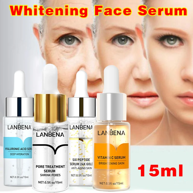 

hotsale Vitamin C Whitening Face Serum Lighten Spots Brightening Facial Skin Essence Fade Dark Spots Remove Freckle Speckle Care