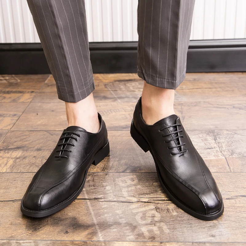 

Men Dress Shoes Men New Brand Fashion Wedding Men Shoes Black White Matching Classic Design Male Formal Shoes