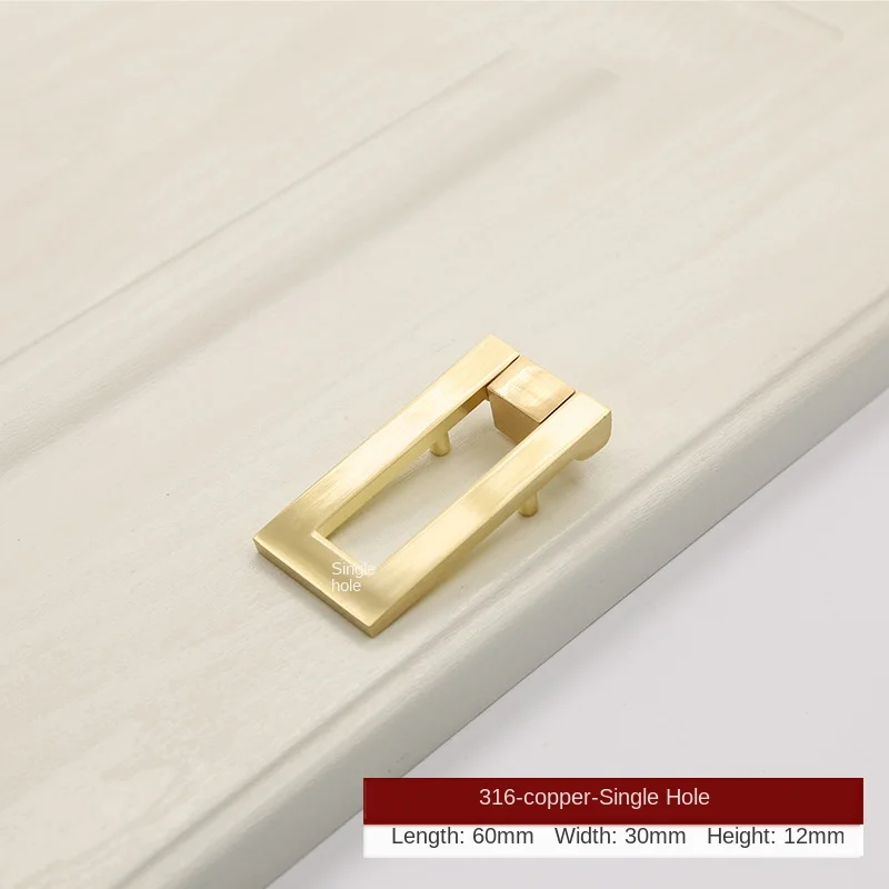 316-Single Hole JD New Chinese Zinc Alloy Door Wardrobe Brushed Brass Door Handle Gold Cabinet Drawer Door Handle Furniture Handle Hardware - Color: 316-Single Hole