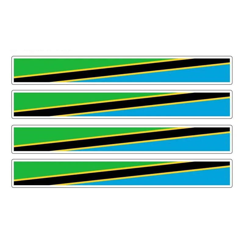 

4pcs Patriotic Stickers Flag Stripes Vinyl KK PVC 13cm X 1.7cm Car Window Motorcycle Decoration Tuning Tanzania Car Stickers