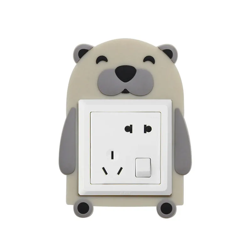 

Cartoon animal switch cover Bear bunny dog Switch sticker Silicone luminous socket protective cover Bedroom living room decor