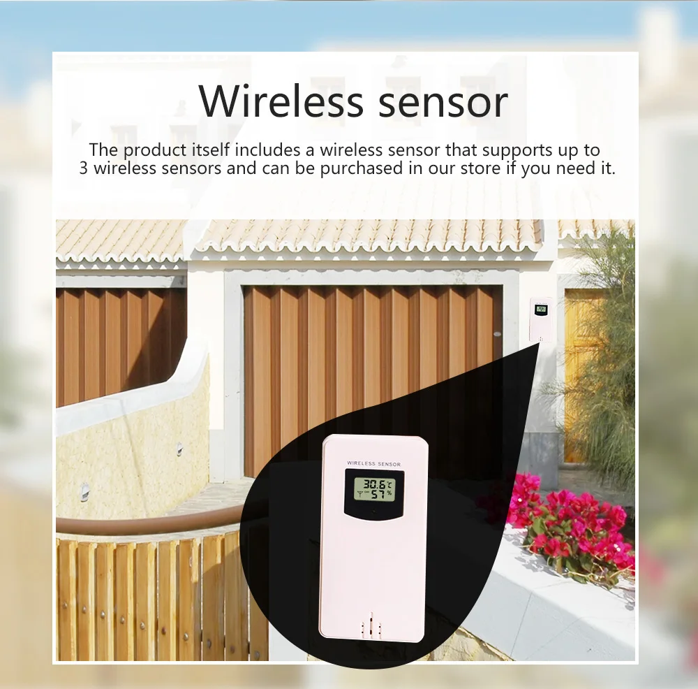 FanJu wifi цифровая метеостанция Время Календарь Температура Влажность скорость направления ветра 5 дней погода настенные часы