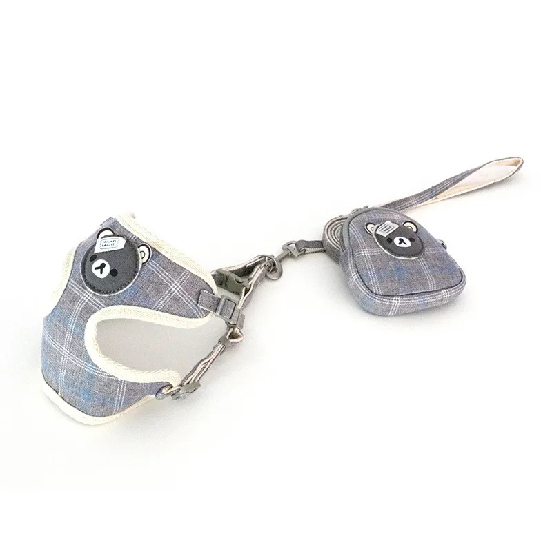 Воздухопроницаемая шлейка для собак нейлоновый жилет с мультяшным медведем