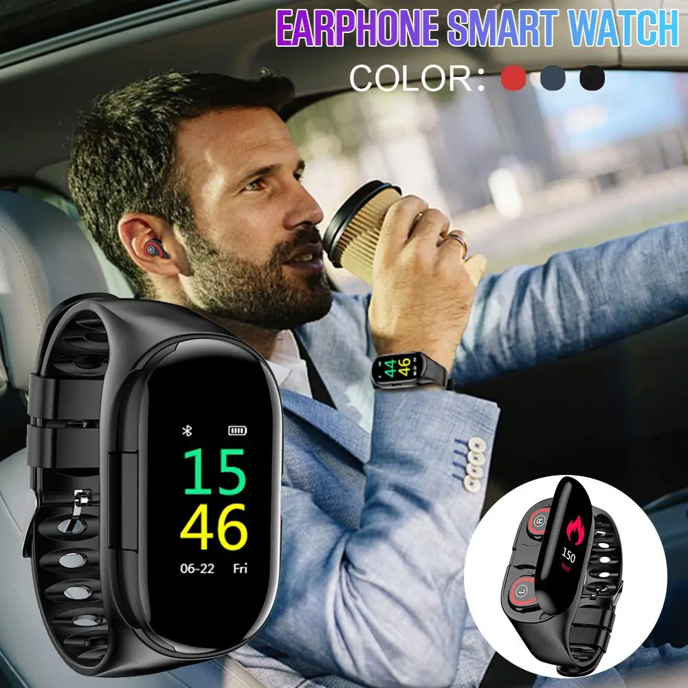 Смарт-часы, наушники, часы с Bluetooth гарнитурой, смарт-браслет, наушники, Bluetooth наушники и часы, браслет, наушники