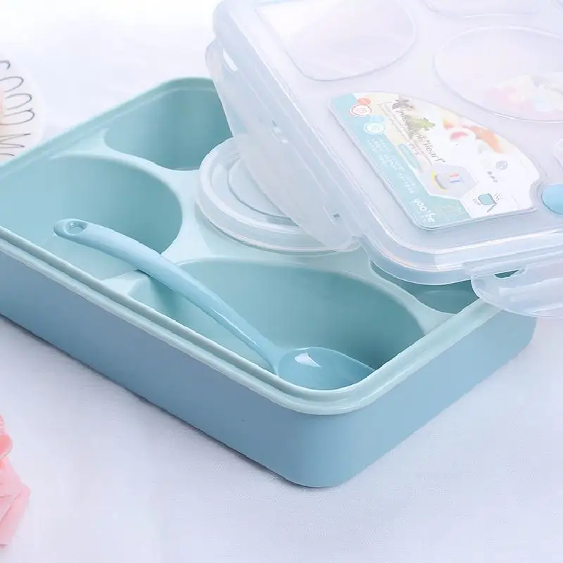 

Dinnerware Sets Environmental Protection Plastic Lunch Box Microwave Oven Insulation Fresh Sealed Spoon Bento Box
