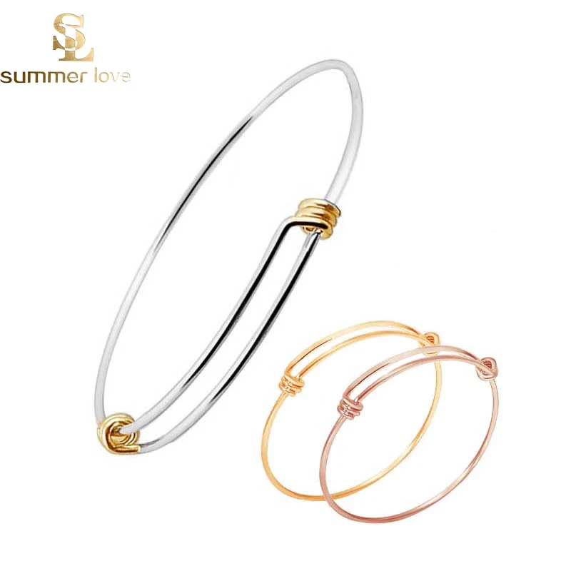 10 шт./лот расширяемый проволочный браслет из нержавеющей стали аксессуар диаметр