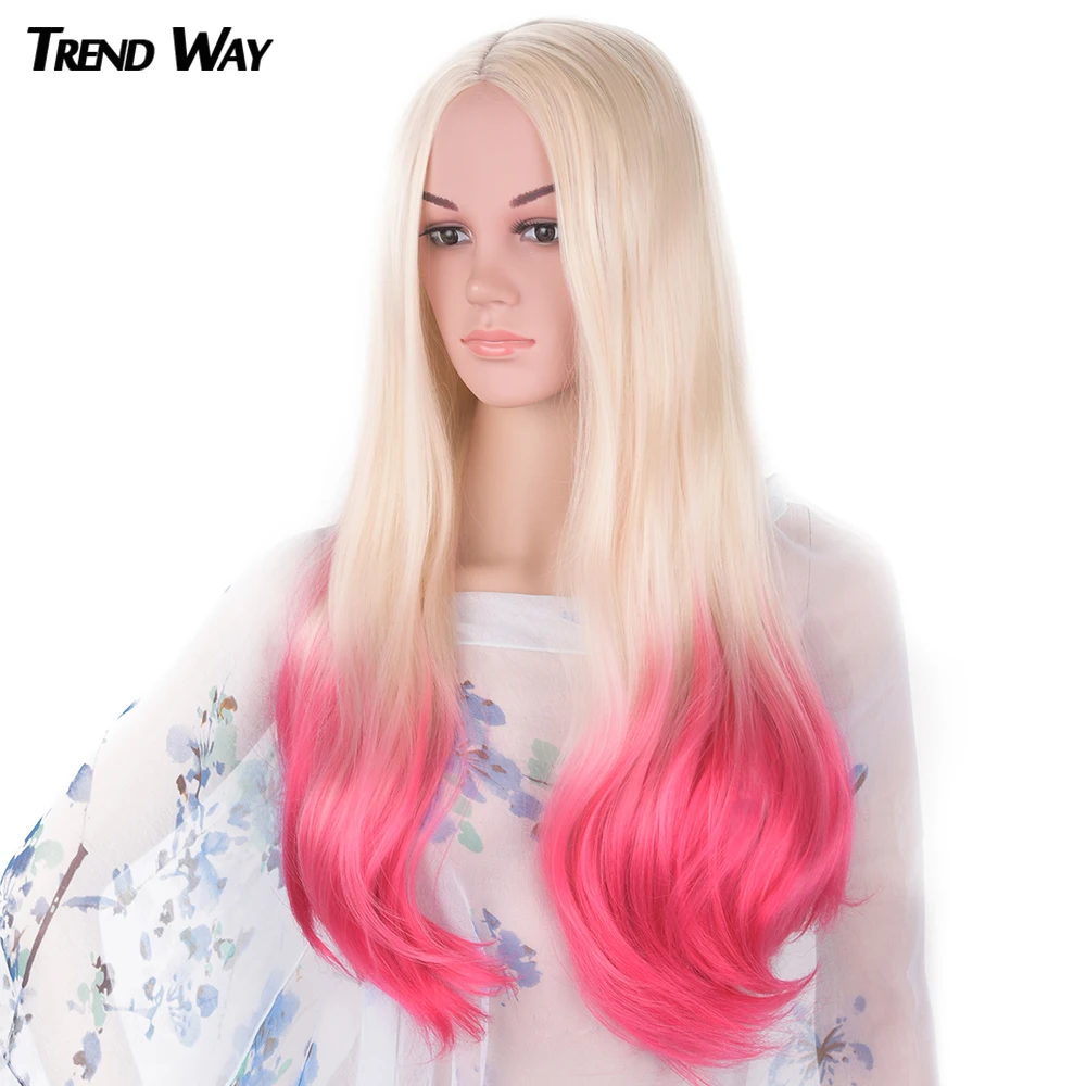 Парик для женщин 24 дюйма синтетические волнистые волосы с эффектом омбре