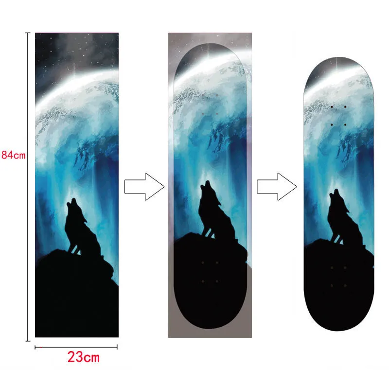 

1Pcs 84x23cm Skateboard Griptapes PVC&Silicon Graphic Skateboard Mini Longboard Deck Grips Sand Paper Newest