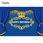 Фон Yeele для фотосъемки в день рождения с изображением голубой занавески золотистых точек короны для студийной фотосъемки детей