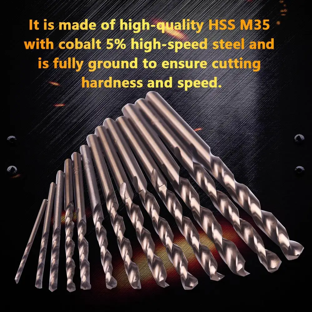 Набор быстрорежущих кобальтовых сверл M35 13 шт. набор из твердого металла 1 5-6 5 мм с