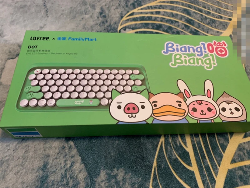 Lofree & FamilyMark Dot Wireless bluetooth keyboard  green cartoon cat claw LED backlight mechanical Office keyboard
