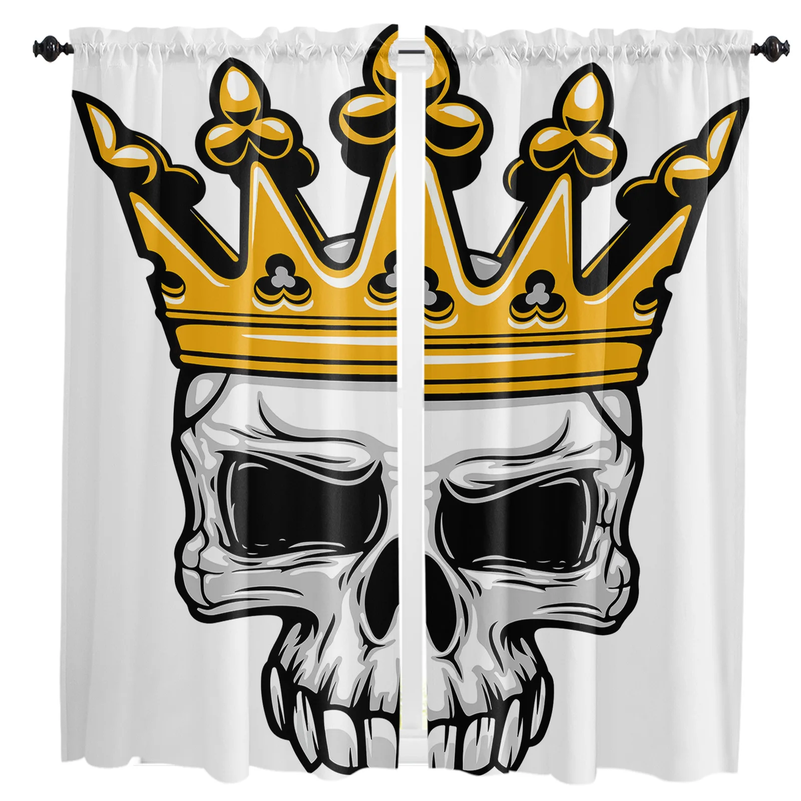 

Занавески на окна с короной и черепом для гостиной, детской, спальни, кухни, домашние предметы первой необходимости, интерьерные занавески