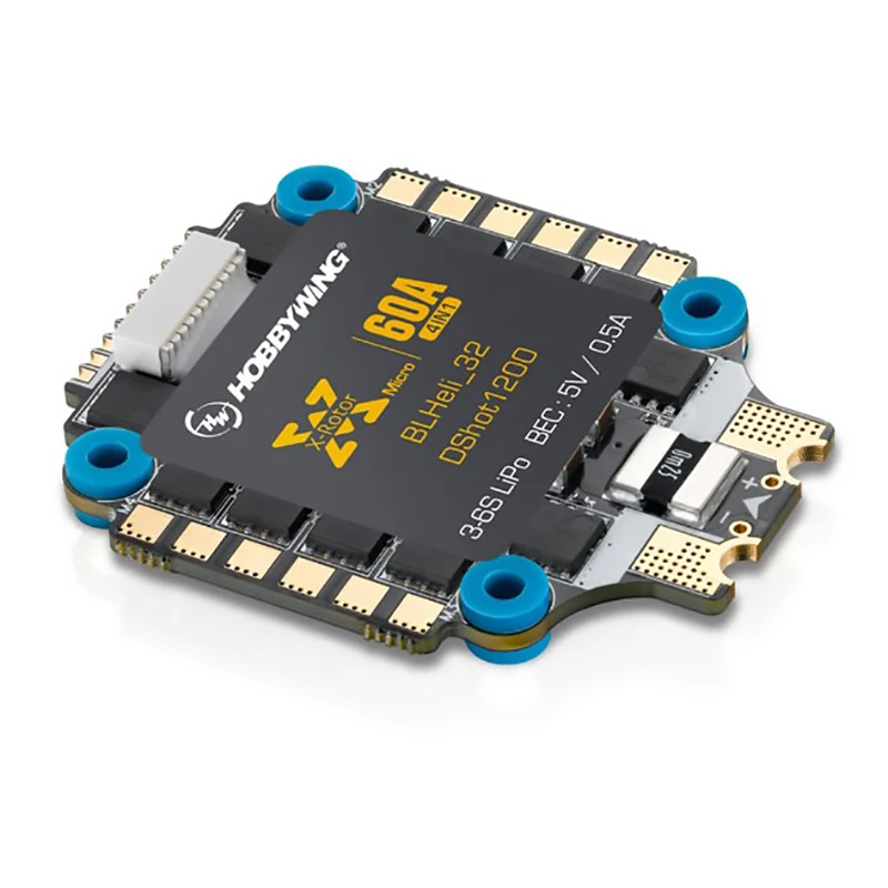 Hobbywing XRotor Micro 60A 4 в 1 BLHeli-32 DShot1200 3-6S ESC для FPV гоночного дрона квадрокоптера | Игрушки