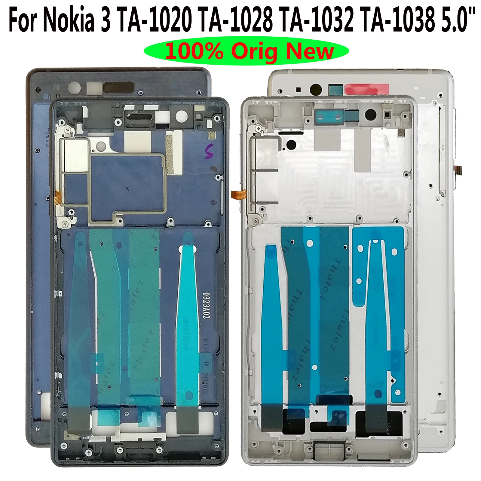 100% оригинальный экран 5 0 &quotдля Nokia 3 TA 1020 1028 1032 1038 передняя и средняя рамка|Корпусы