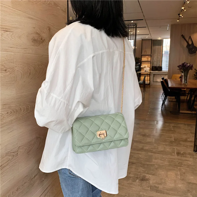 2020 новые сумки через плечо для женщин дизайнерские клетчатые PU кожаные маленькие