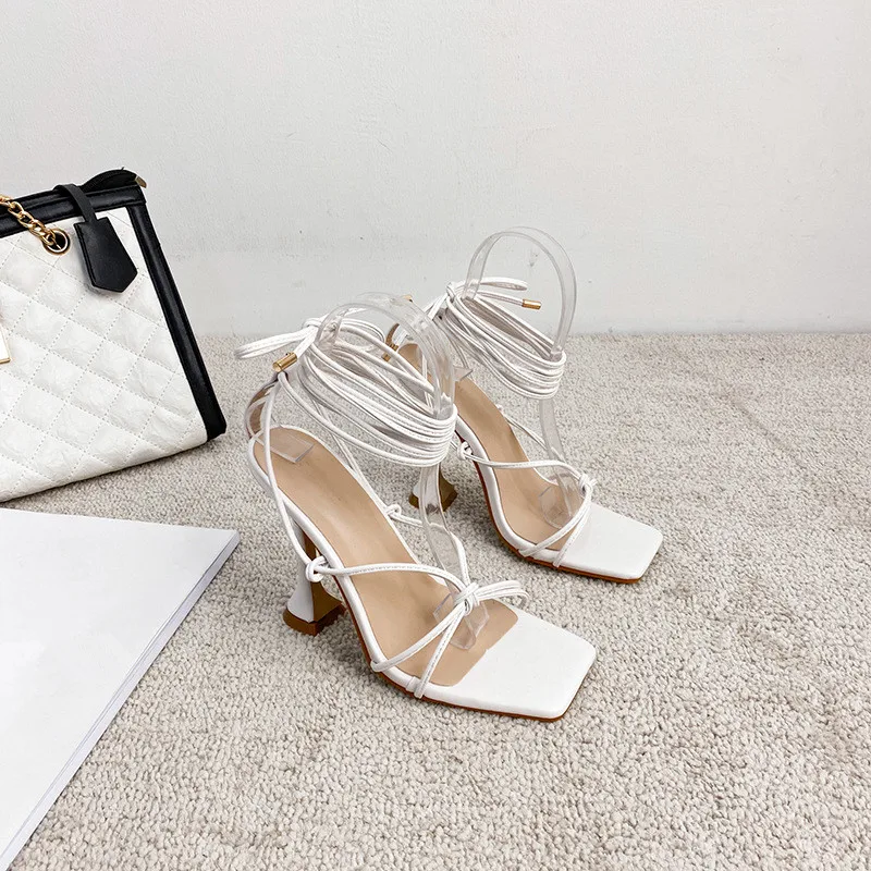 

Clear Heels Comfort Shoes for Women Beige Heeled Sandals Flip Flops Platform Square Toe 2021 Summer Large Size Black Corrective