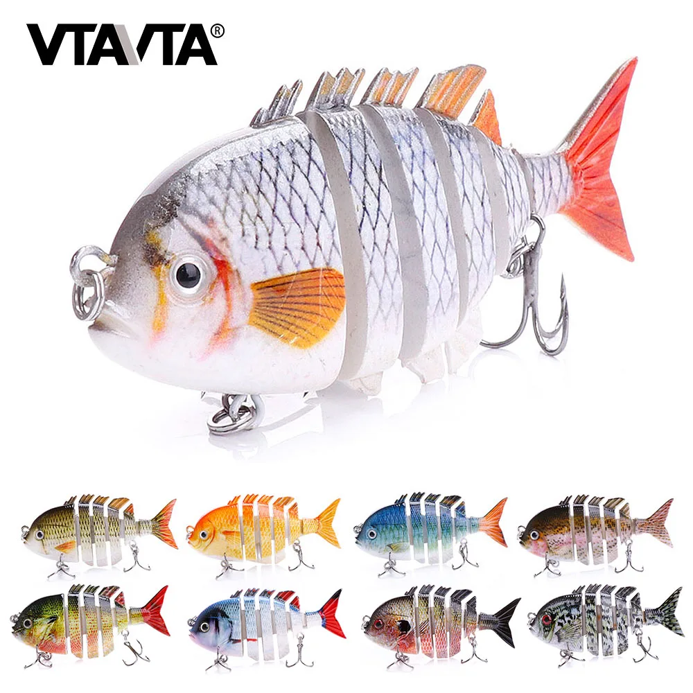 Втавта Тонущая воблер 6-сегментная рыболовная приманка соединенная Swimbait 8 см 14 г