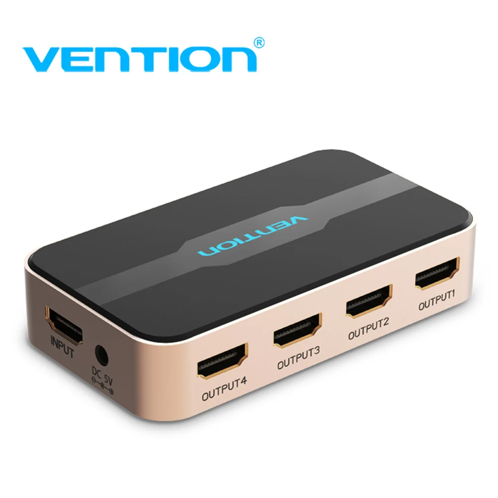 Vention HDMI 1x4 сплиттер 1 в 4 выход для TVbox PS34 ноутбук коммутатор адаптер с блоком