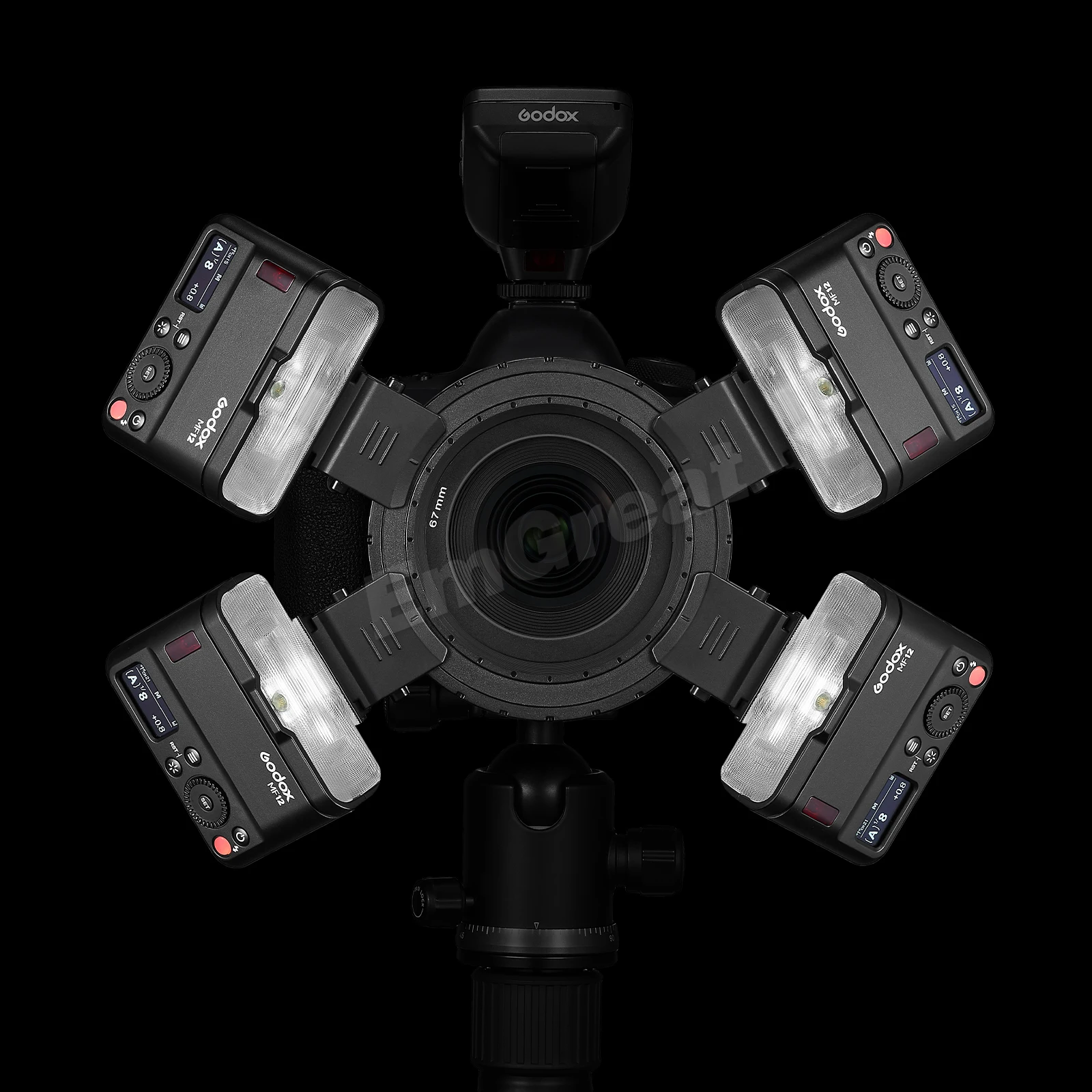 Дешево Набор из 4 шт. вспышек для макросъемки Godox MF12 2,4 ГГц Беспроводное управление 0,01 до 1,7 с время переработки с батареей для камеры Sony Canon