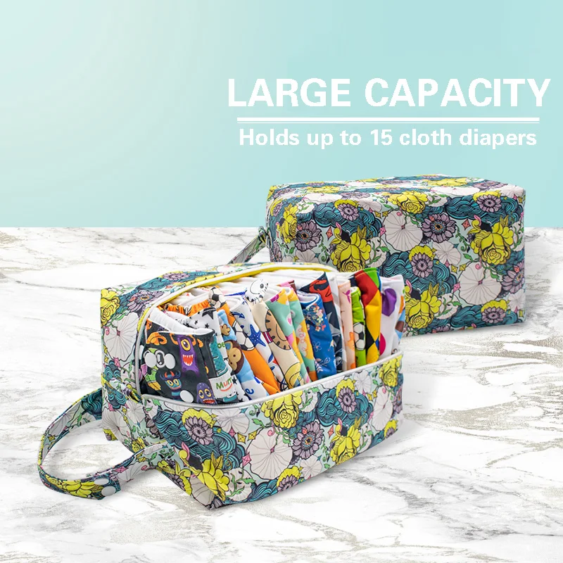 Large-capacity Wet Bag Reusable Diaper Pods Baby Diaper Bag Handbags Diaper Organizer Stroller Nappy Bag For Diaper 10-15 pcs