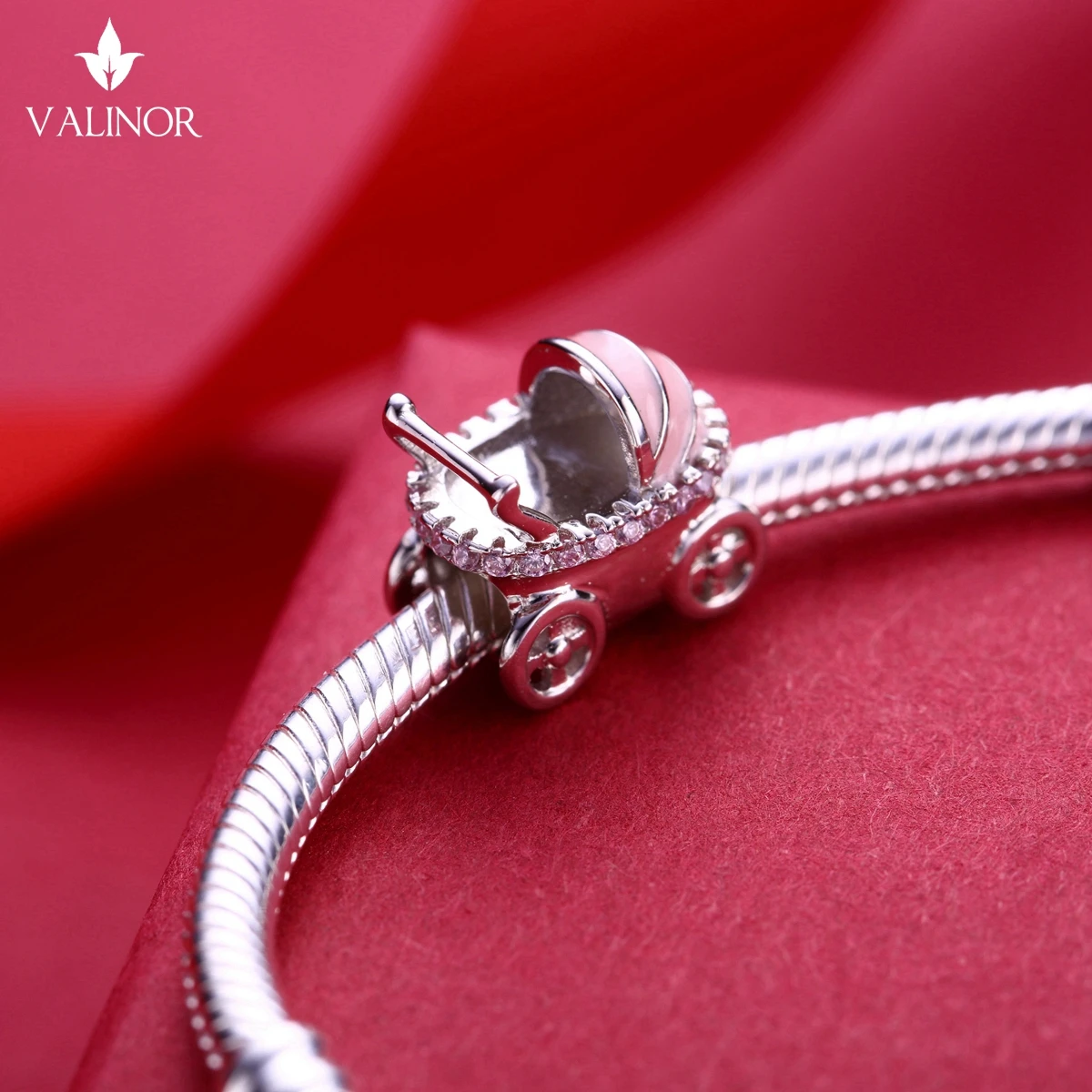 Видео! Розовая детская коляска серебряные бусины 925 пробы Подвески fit Браслеты