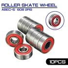 Роликовый подшипник 10x ABEC-5 608 2RS, антикоррозийный, подшипник колеса для скейтборда, вал 2,1x2,1x0,7 см, красный, герметичный