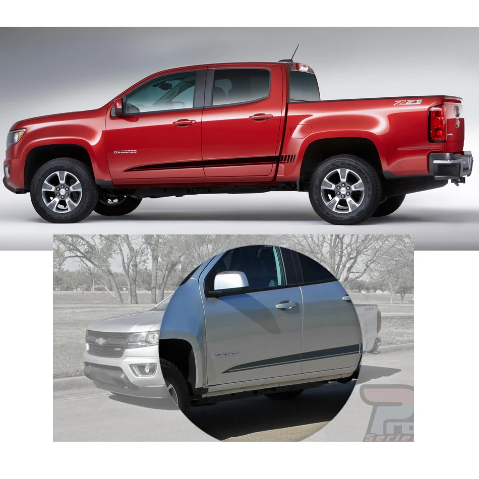 2 шт боковые и задние полосы графическая Виниловая наклейка для Colorado double cab on