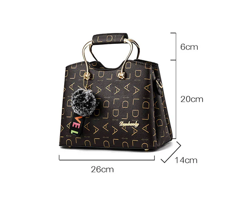 

Retro PU Leather Letter Printing Handbag for Women New Fashion Bags Ladies High Quality Crossbody Shoulder Bag