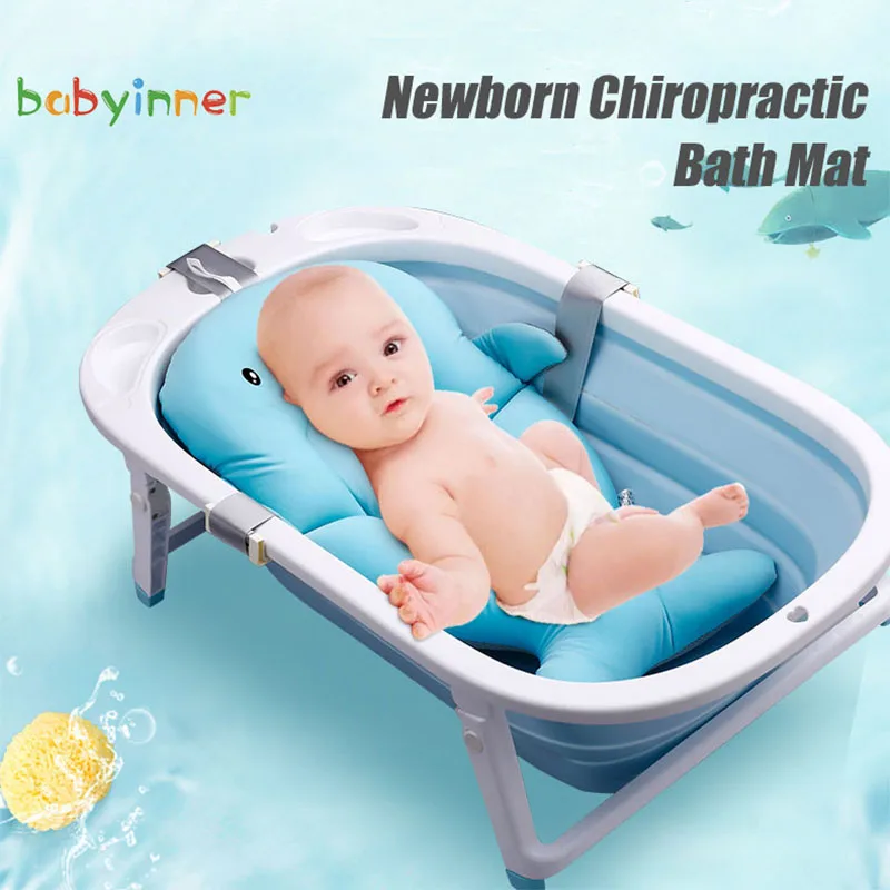 Детская подушка для ванны с рисунком Кита переносная Нескользящая новорожденных