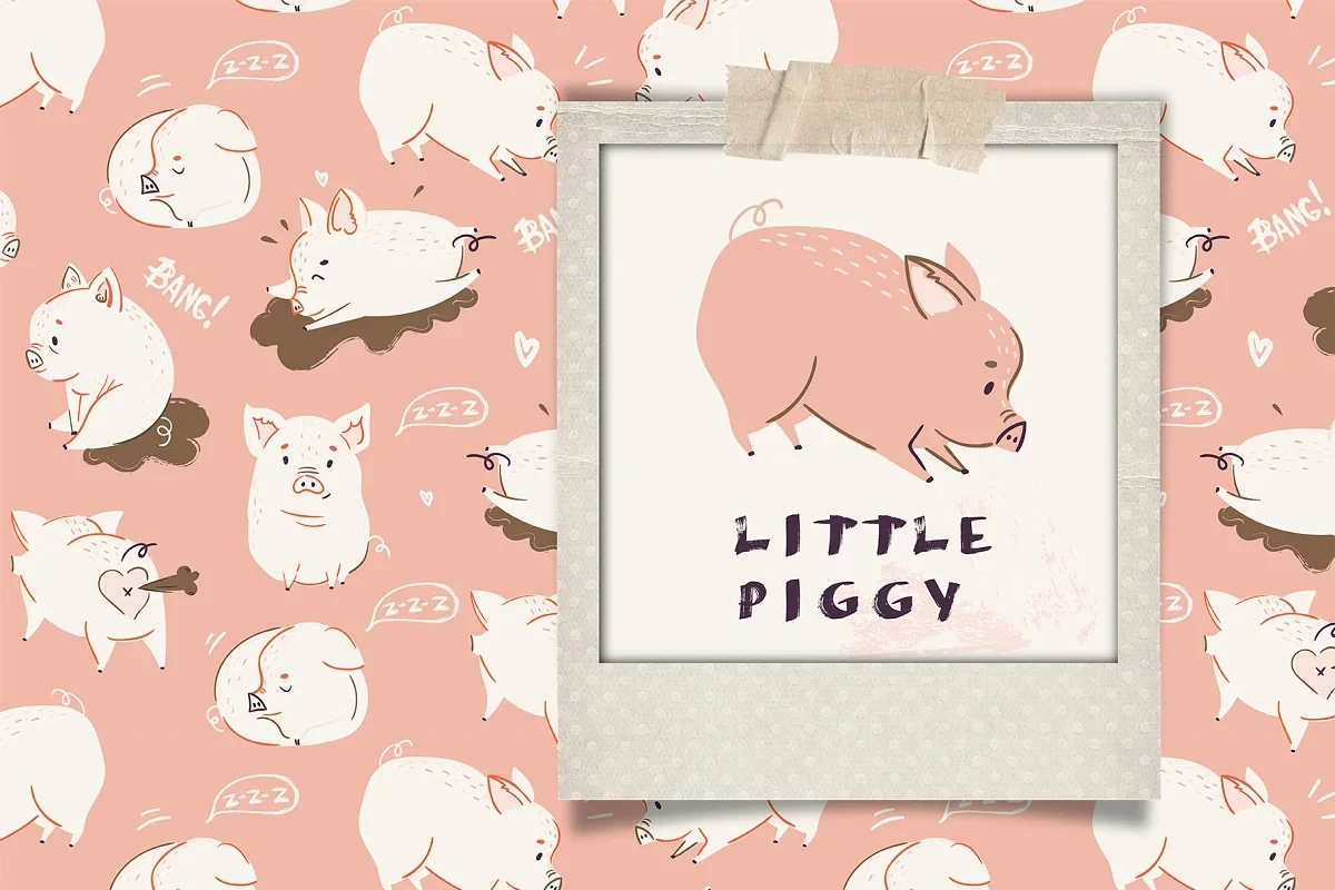

45*110cm Plain Cotton Cartoon Cute Piggy Printing Fabric Sewing Material Quilting Patchwork Needlework DIY Handmade Cloth Bag