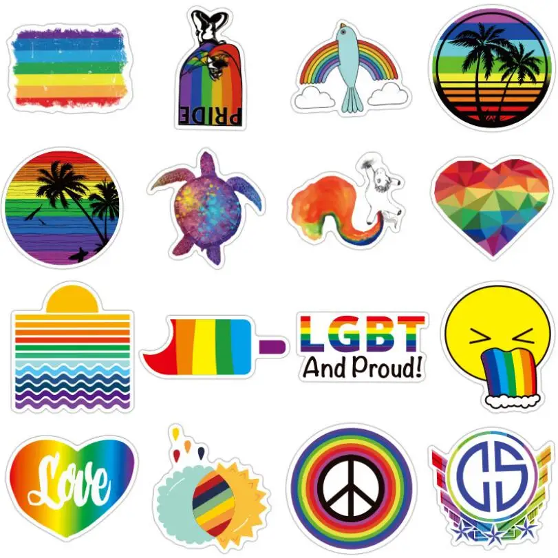 

10/30/50PCS Rainbow Fresh Fashion Graffiti Cartoon Car Water Cup Luggage Laptop Guitar Waterproof Sticker Wholesale