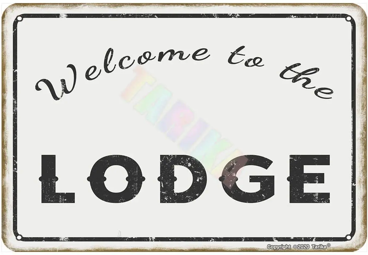

Welcome to The Lodge Poster Funny Art Decor Vintage Aluminum Retro Metal Tin Sign Painting Decorative Signs 20x30cm