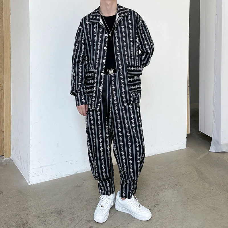 

2021 Autumn Jacket Men's Long Sleeve Loose Casual Shirt Style Jacket Male Korean Harajuku Streetwear Fashion Vintage Cargo Coat