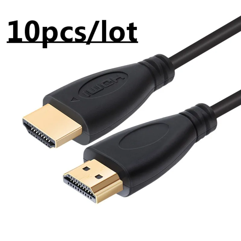 10pcs/Lot HDMI-compatible Cable High Speed 1080P 3D Gold Plated Video Cables for HDTV Laptop Computer  1m 1.5m 2m 3m 5m  10m 15m