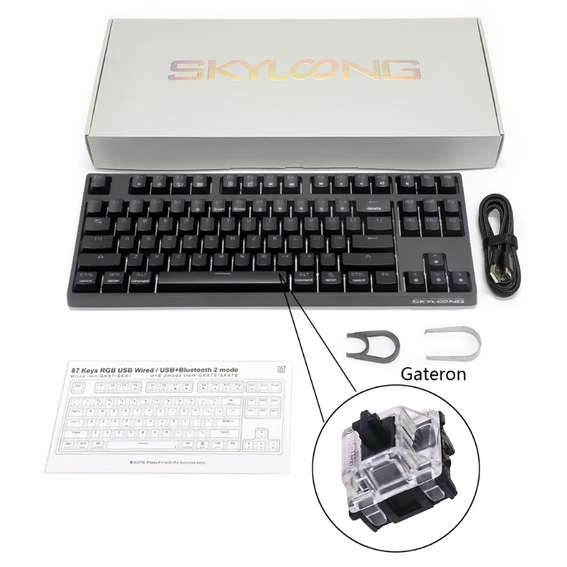 

87Keys Wired Keys Gateron Optical Switch RGB Backlight Programmable Mechanical Gaming Keyboard Gateron Optical SK87 QXNF