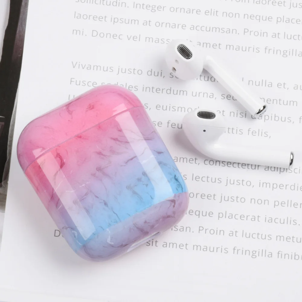 Чехол для оригинального Apple Airpods мраморный милый чехол 2 1 аксессуары наушников Air