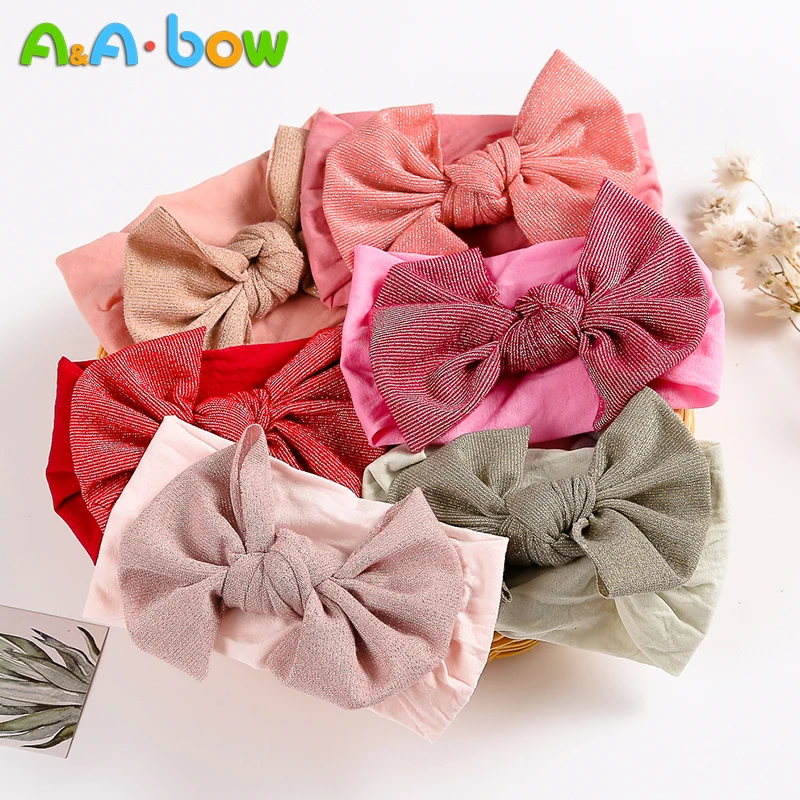 

Повязка на голову для девочек, нейлоновая эластичная, с большим бантом, 15 см, 11 цветов, 1 шт.