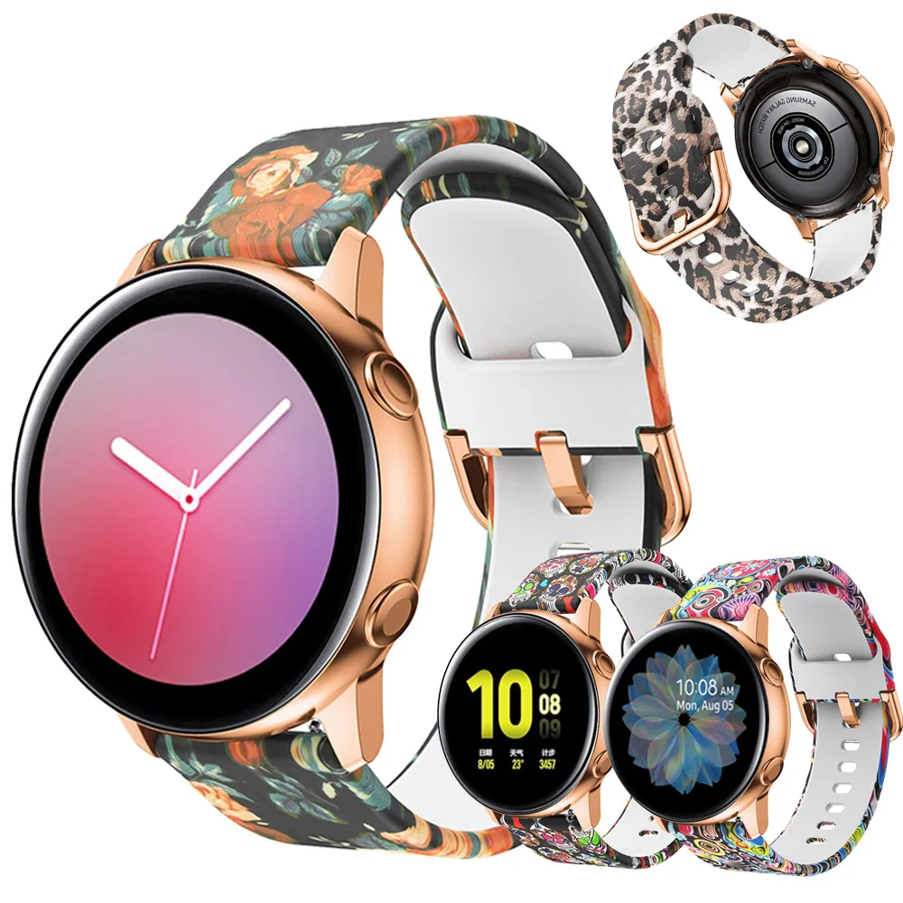 Для Samsung galaxy watch Active 2 44 мм 40 силиконовый ремешок для наручных часов с модным