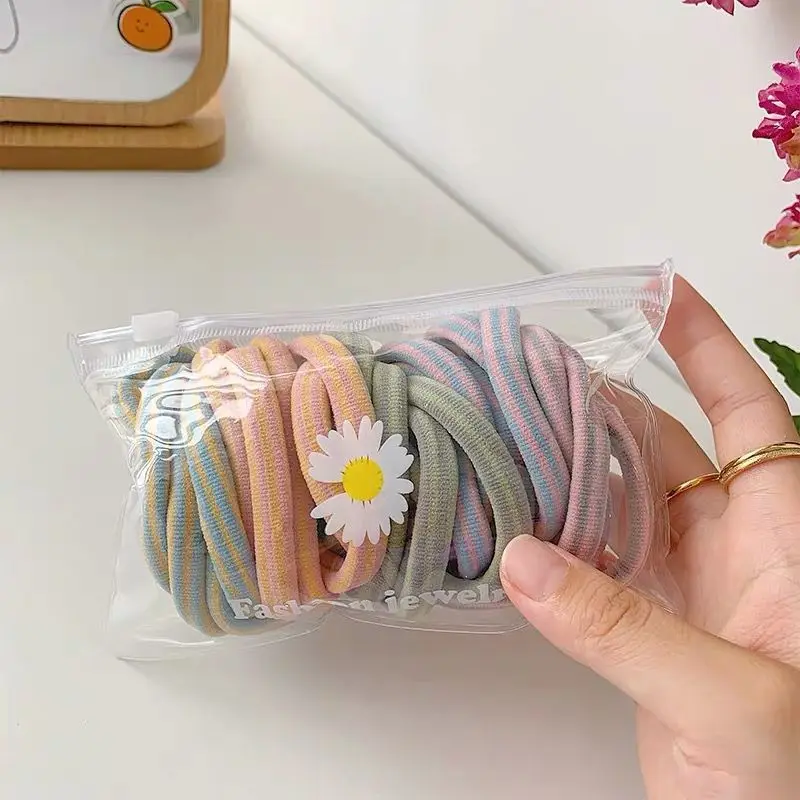 

Hot 25PCS/bag High Elasticity Hair Ties ins Rainbow Colors Durability Hair Rope Elastic Hair band Scrunchie Hair Ring